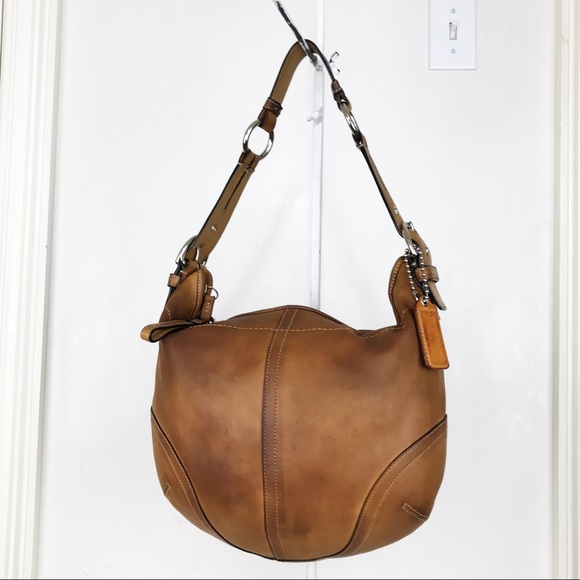 Coach Handbags - Coach Soho Distressed Maple Tan Leather Hobo Bag